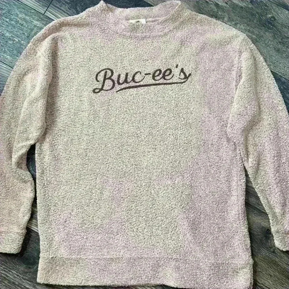 Buc-ee’s Souvenir Sweatshirt Heather Pink Gray Soft - Picture 1 of 5